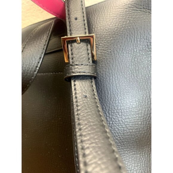 kate spade Foster Court Kirk Backpack Leather Black Sweetheart Pink - Picture 8 of 12